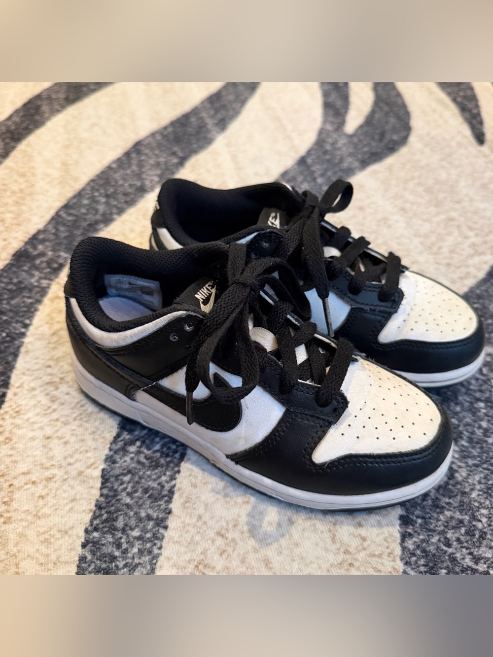 Nike Dunk Low Little Kids Shoes Black White  Panda size 13c